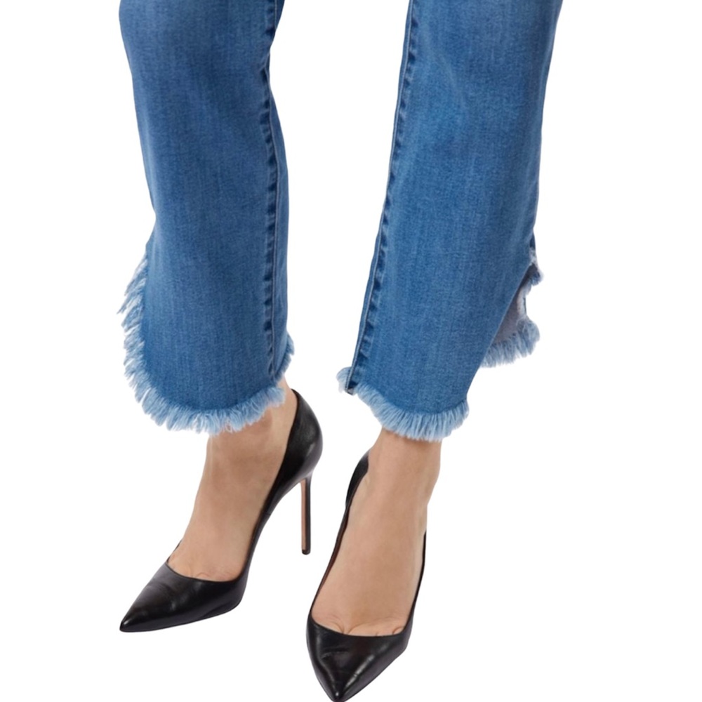 J Brand Jeans High Rise Sawyer Stovepipe Raw Hem Fringe Flat Front - Picture 4 of 14